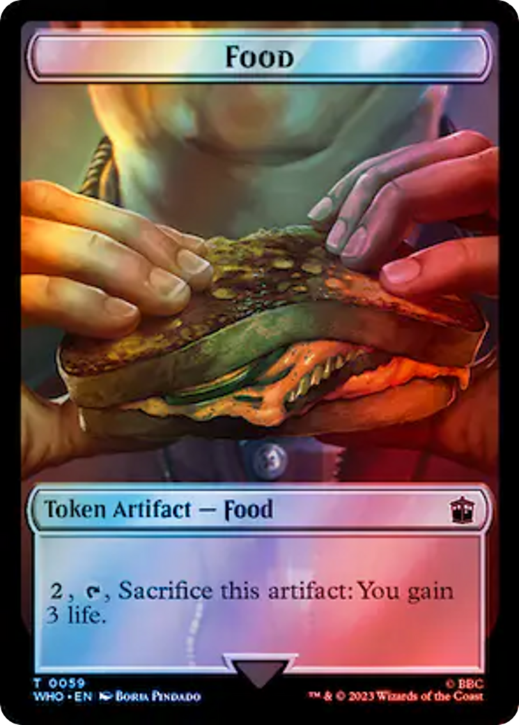 Alien Rhino // Food (0059) Double-Sided Token (Surge Foil) [Doctor Who Tokens] | Jack's On Queen