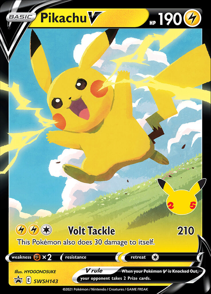 Pikachu V (SWSH143) (Celebrations) [Sword & Shield: Black Star Promos] | Jack's On Queen