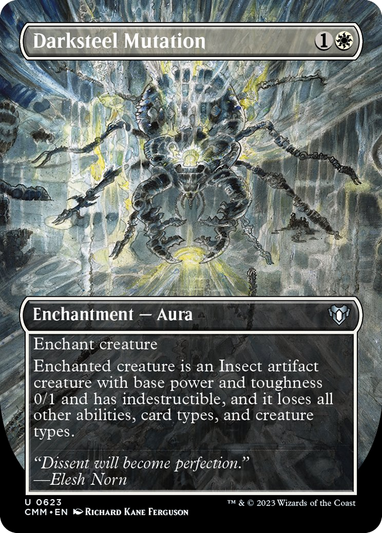 Darksteel Mutation (Borderless Alternate Art) [Commander Masters] | Jack's On Queen
