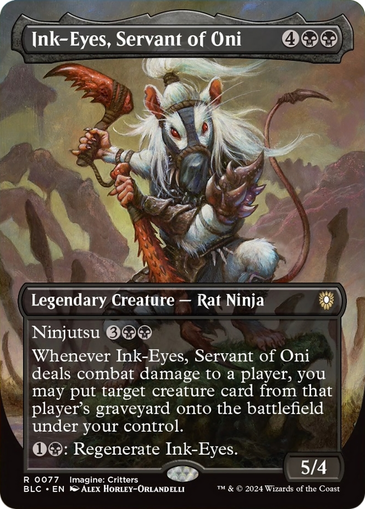 Ink-Eyes, Servant of Oni (Borderless) [Bloomburrow Commander] | Jack's On Queen