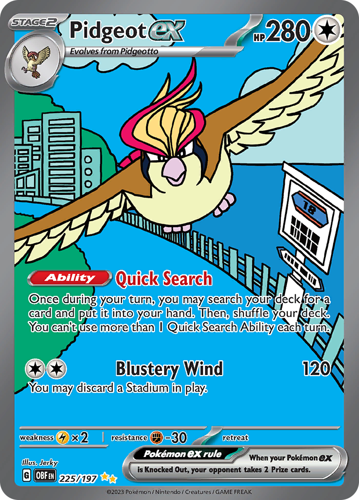 Pidgeot ex (225/197) [Scarlet & Violet: Obsidian Flames] | Jack's On Queen