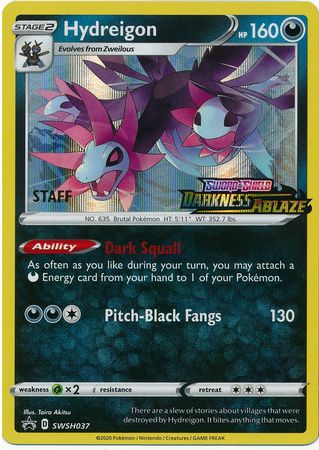 Hydreigon (SWSH037) (Staff Prerelease Promo) [Sword & Shield: Black Star Promos] | Jack's On Queen