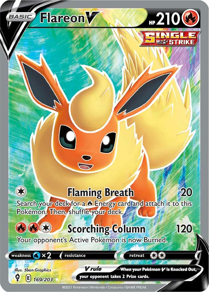 Flareon V (169/203) [Sword & Shield: Evolving Skies] | Jack's On Queen