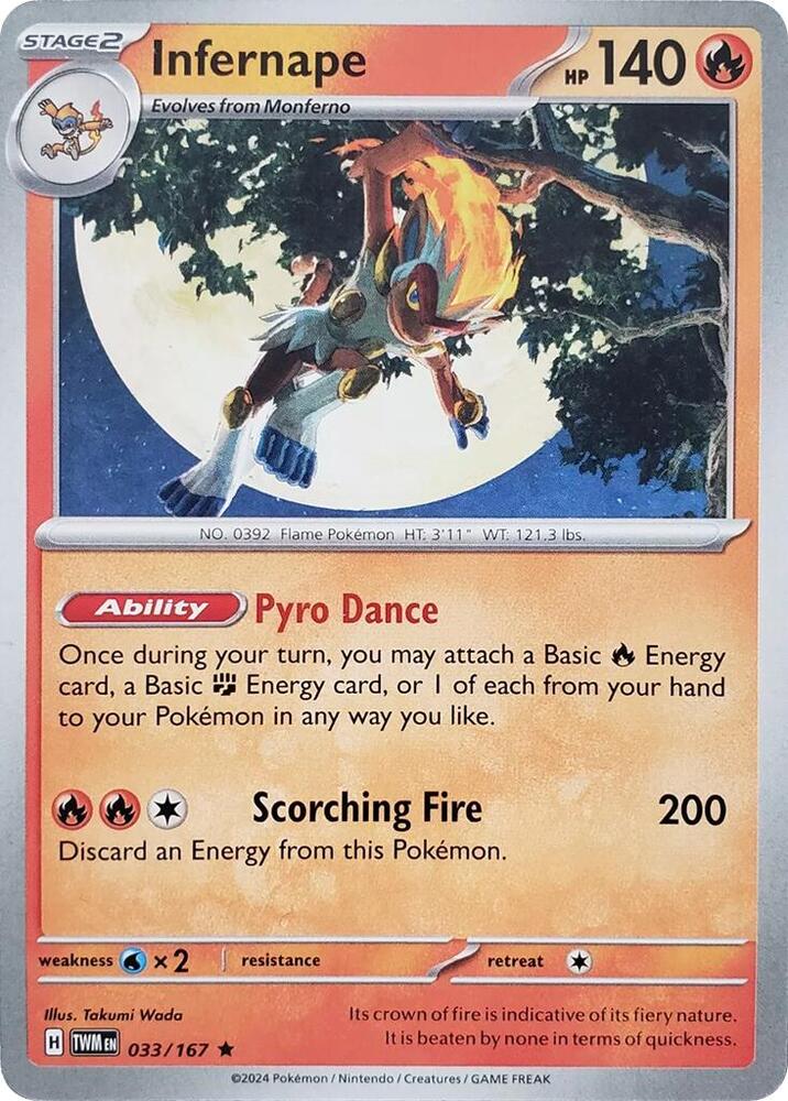 Infernape (033/167) (Theme Deck Exclusive) [Scarlet & Violet: Twilight Masquerade] | Jack's On Queen