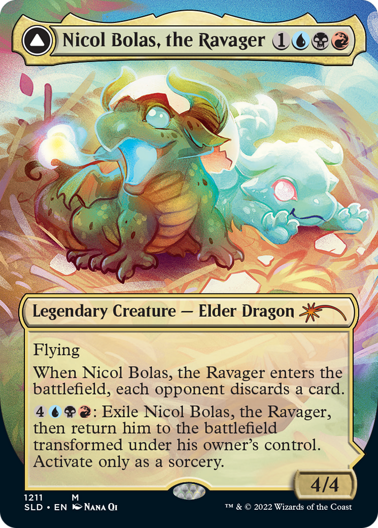 Nicol Bolas, the Ravager // Nicol Bolas, the Arisen (Display Commander) (Borderless) [Secret Lair: From Cute to Brute] | Jack's On Queen