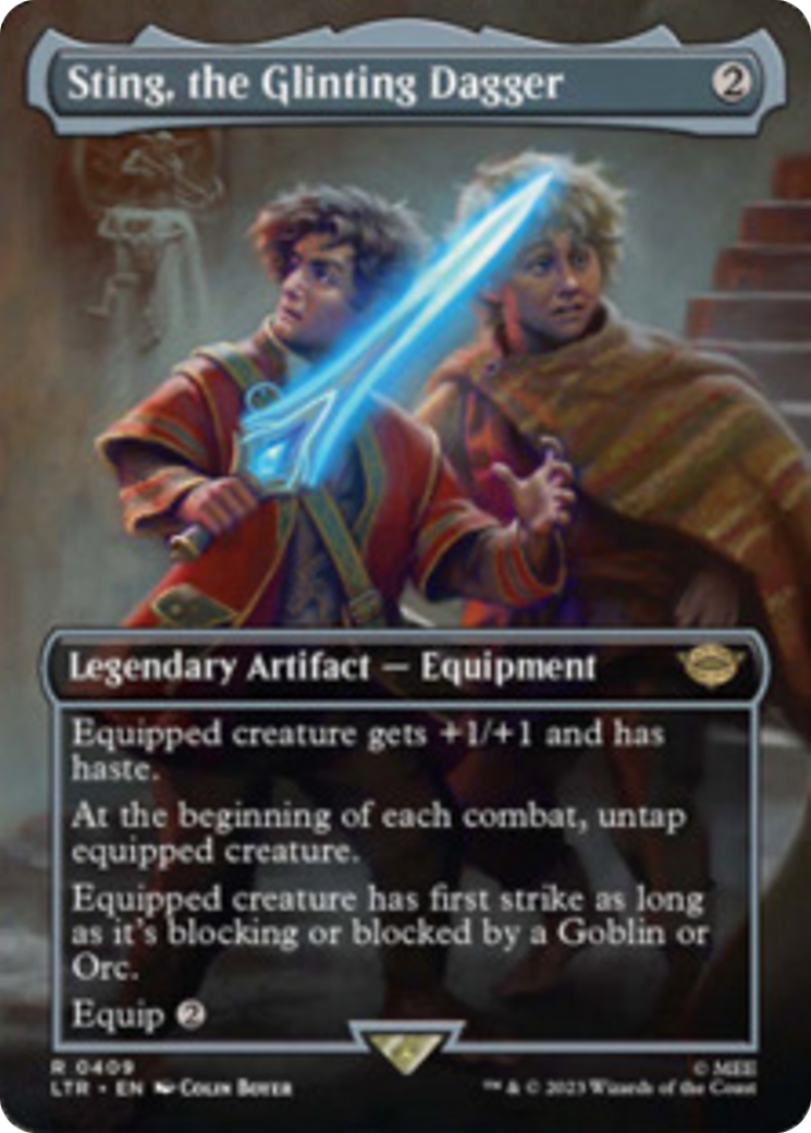 Sting, the Glinting Dagger (Borderless Alternate Art) [The Lord of the Rings: Tales of Middle-Earth] | Jack's On Queen