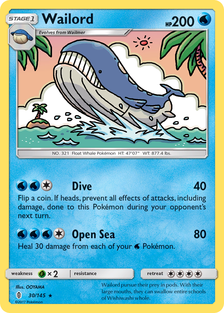 Wailord (30/145) [Sun & Moon: Guardians Rising] | Jack's On Queen