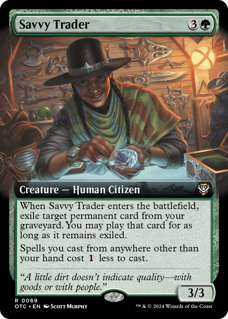 Savvy Trader (Extended Art) [Outlaws of Thunder Junction Commander] | Jack's On Queen