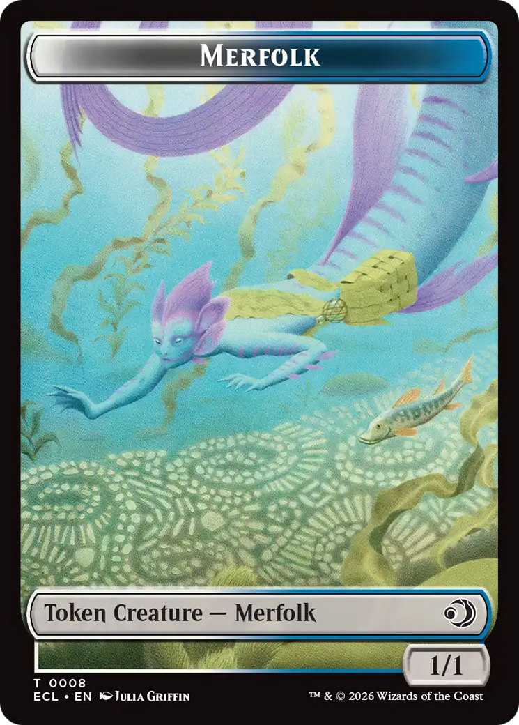 Merfolk // Worm Double-Sided Token [Lorwyn Eclipsed Tokens] | Jack's On Queen
