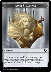 Ajani Steadfast Emblem // Wizard Double-Sided Token [Commander Masters Tokens] | Jack's On Queen