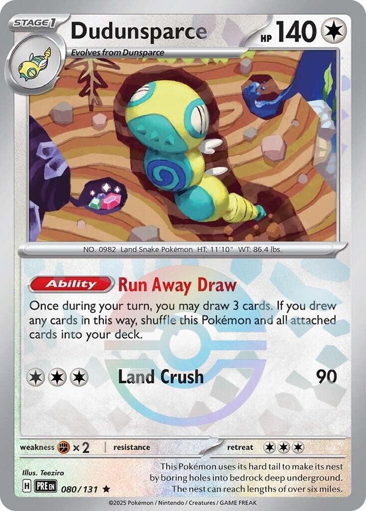 Dudunsparce (080/131) (Poke Ball Pattern) [Scarlet & Violet: Prismatic Evolutions] | Jack's On Queen