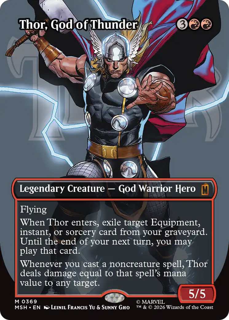 Thor, God of Thunder (Borderless) (0369) [Marvel Super Heroes] | Jack's On Queen