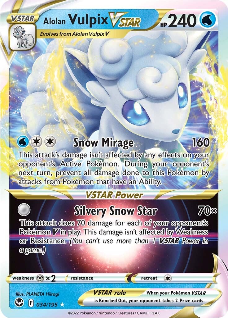 Alolan Vulpix VSTAR (034/195) [Sword & Shield: Silver Tempest] | Jack's On Queen