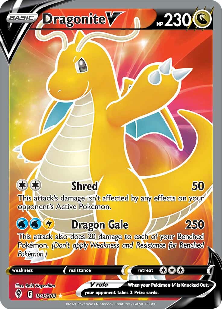 Dragonite V (191/203) [Sword & Shield: Evolving Skies] | Jack's On Queen