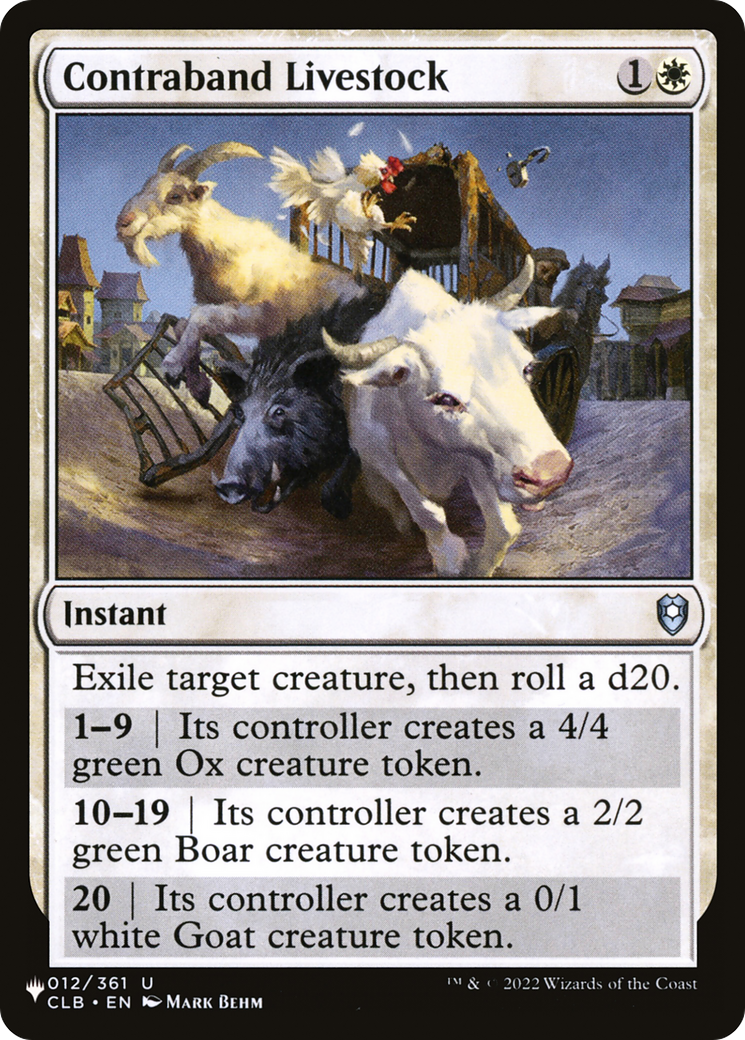 Contraband Livestock [The List] | Jack's On Queen