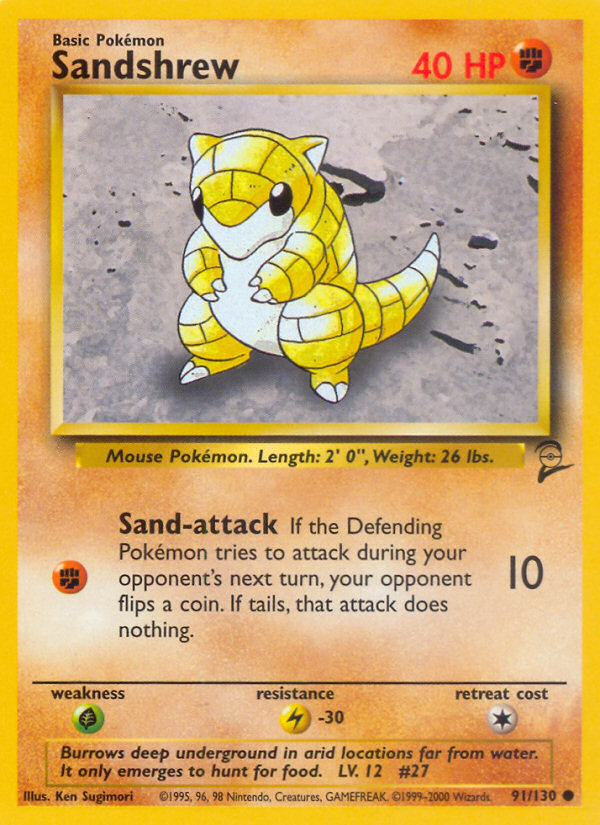 Sandshrew (91/130) [Base Set 2] | Jack's On Queen
