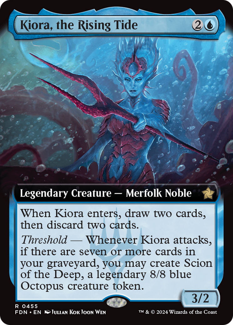 Kiora, the Rising Tide (Extended Art) [Foundations] | Jack's On Queen