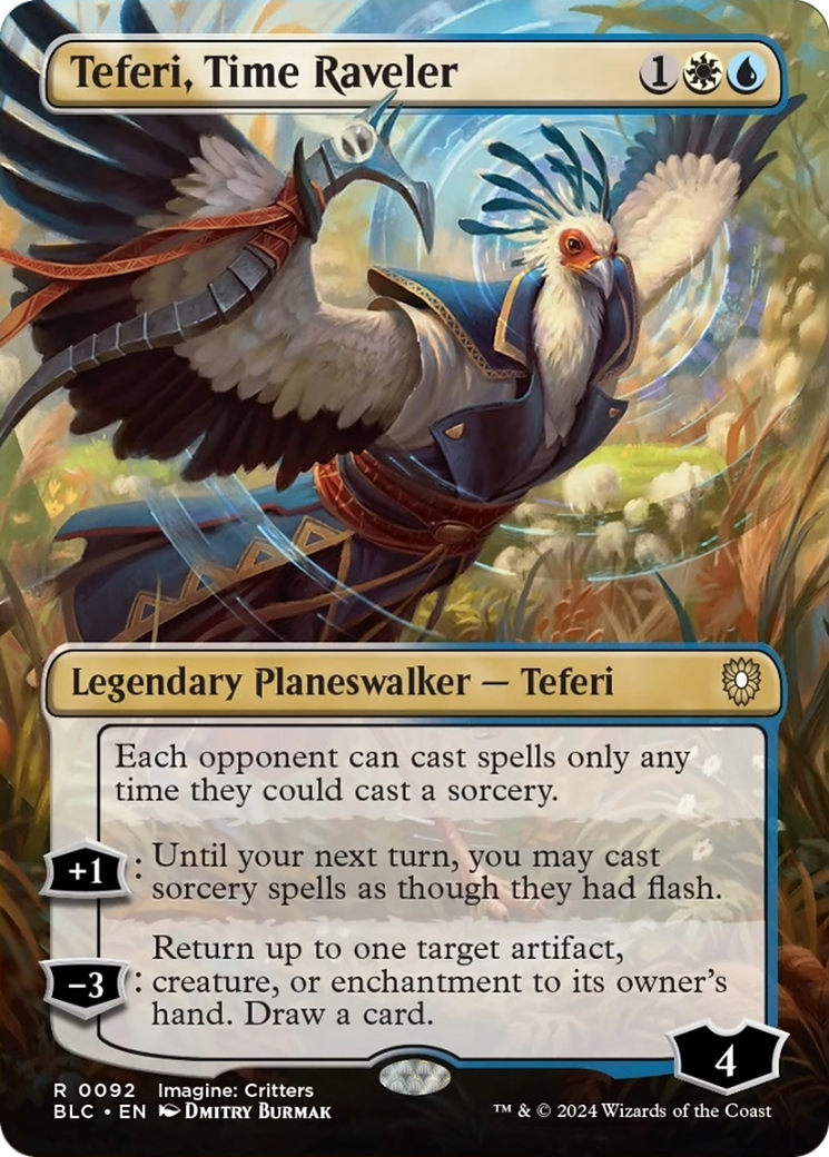 Teferi, Time Raveler (Borderless) [Bloomburrow Commander] | Jack's On Queen