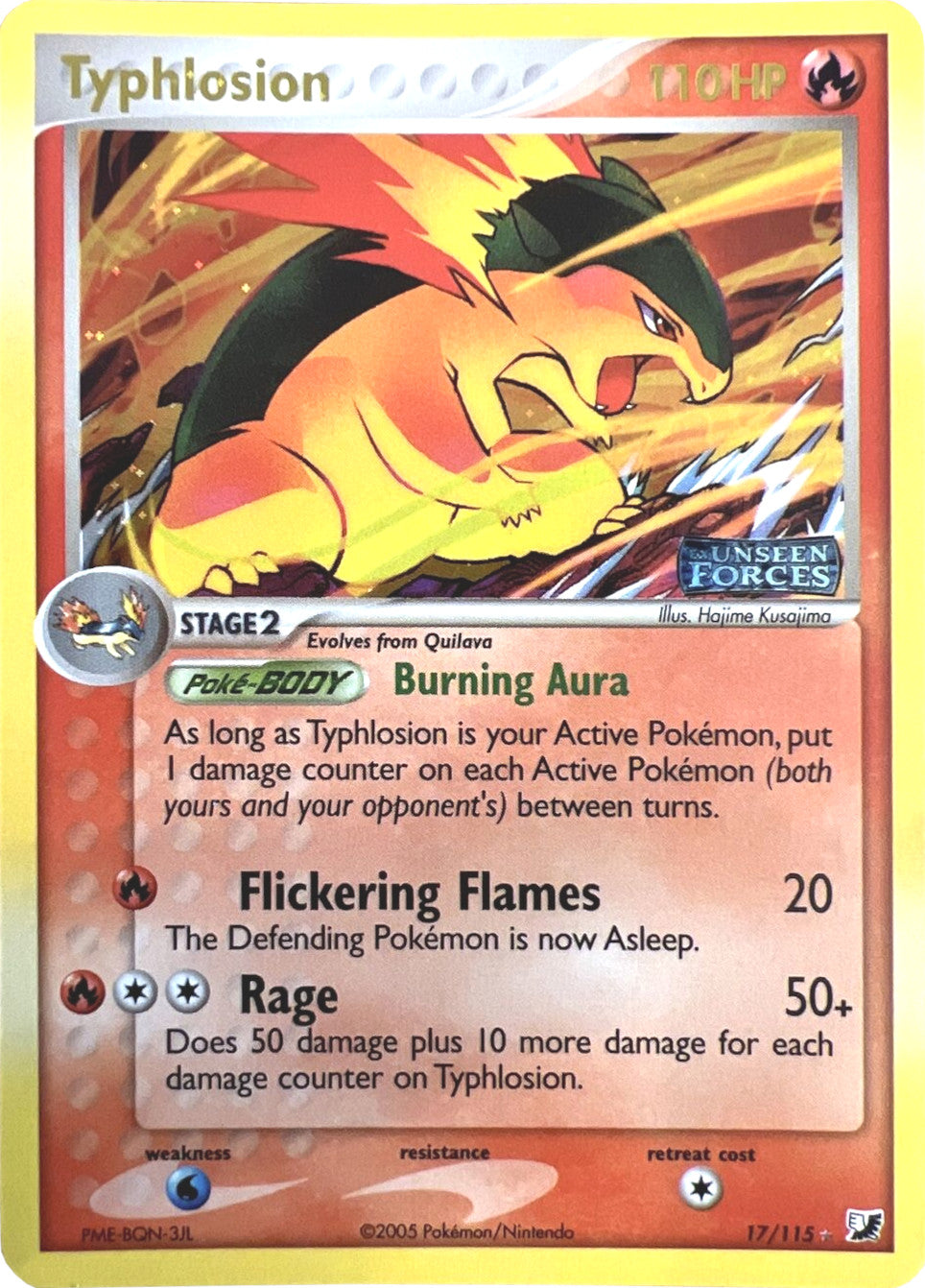 Typhlosion (17/115) (Stamped) [EX: Unseen Forces] | Jack's On Queen