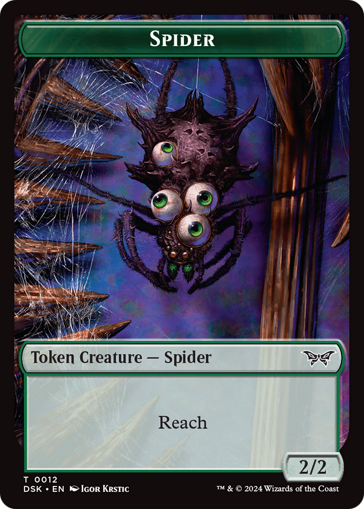 Insect (0013) // Spider Double-Sided Token [Duskmourn: House of Horror Tokens] | Jack's On Queen