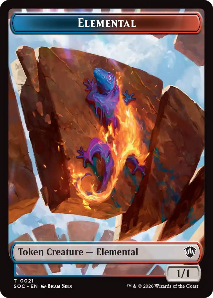 Elemental (0021) // Phyrexian Myr Double-Sided Token [Secrets of Strixhaven Commander Tokens] | Jack's On Queen