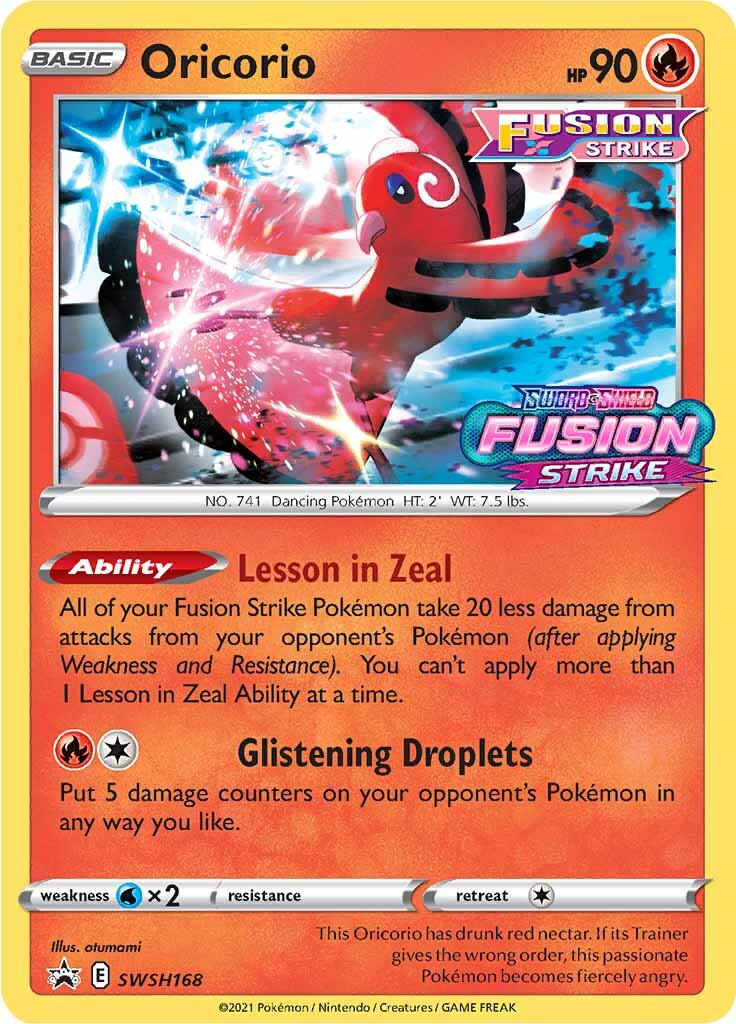 Oricorio (SWSH168) (Prerelease Promo) [Sword & Shield: Black Star Promos] | Jack's On Queen