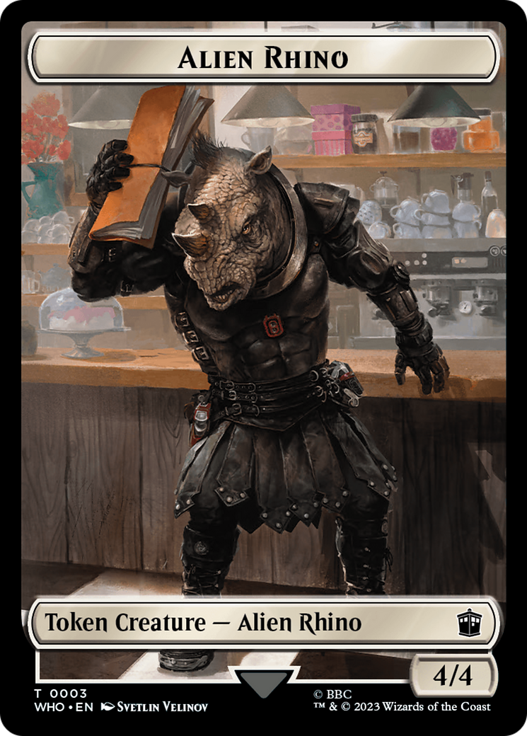 Alien Rhino // Alien Salamander Double-Sided Token [Doctor Who Tokens] | Jack's On Queen