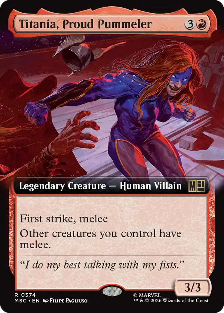 Titania, Proud Pummeler (Extended Art) [Marvel Super Heroes Commander] | Jack's On Queen