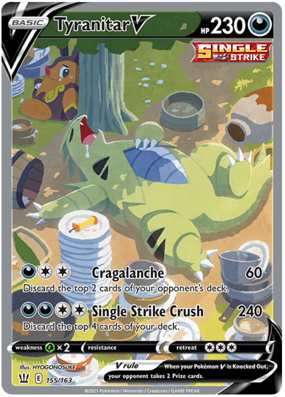 Tyranitar V (155/163) [Sword & Shield: Battle Styles] | Jack's On Queen