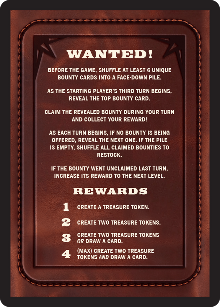 Bounty: The Outsider // Bounty Rules Double-Sided Token [Outlaws of Thunder Junction Commander Tokens] | Jack's On Queen