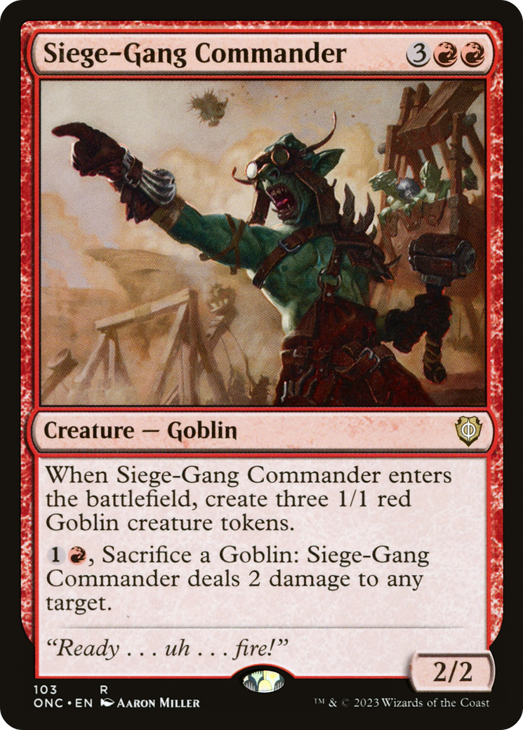 Siege-Gang Commander [Phyrexia: All Will Be One Commander] | Jack's On Queen