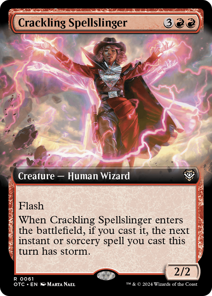 Crackling Spellslinger (Extended Art) [Outlaws of Thunder Junction Commander] | Jack's On Queen