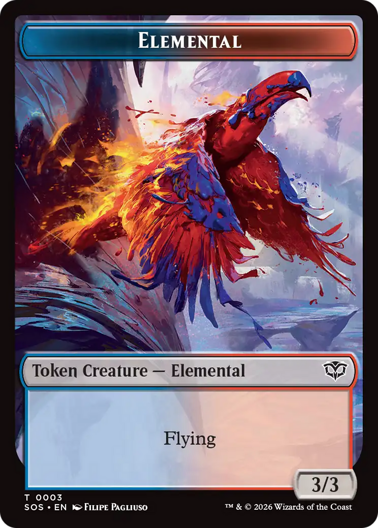 Elemental (0003) // Treasure Double-Sided Token [Secrets of Strixhaven Tokens] | Jack's On Queen
