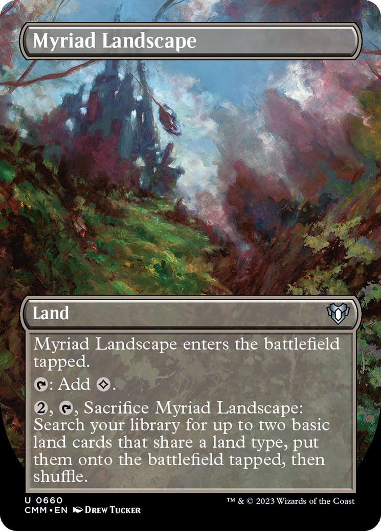 Myriad Landscape (Borderless Alternate Art) [Commander Masters] | Jack's On Queen