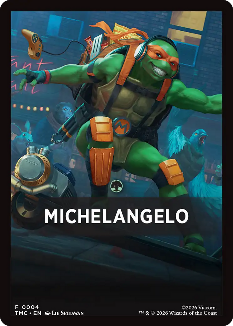 Michelangelo Theme Card [Teenage Mutant Ninja Turtles Commander Tokens] | Jack's On Queen