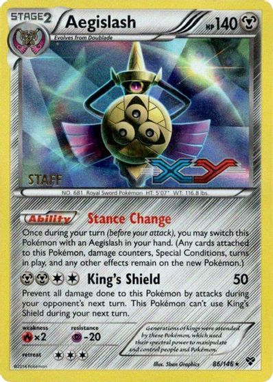 Aegislash (86/146) (Staff Prerelease Promo) [XY: Black Star Promos] | Jack's On Queen