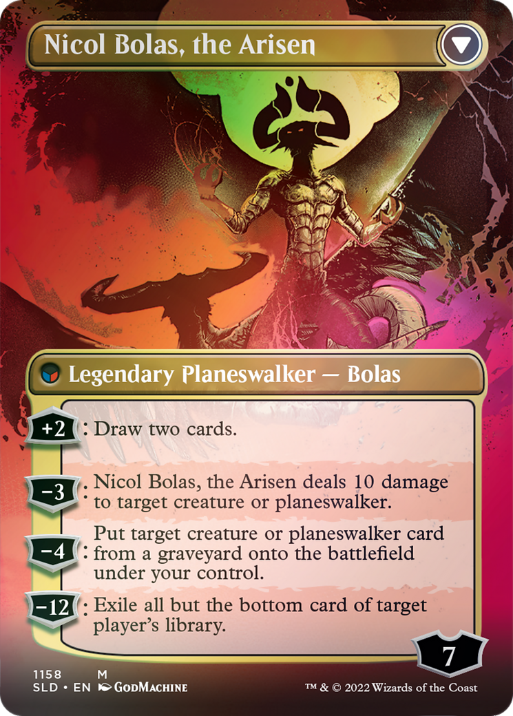 Nicol Bolas, the Ravager // Nicol Bolas, the Arisen (Display Commander) (Borderless) [Secret Lair: From Cute to Brute] | Jack's On Queen
