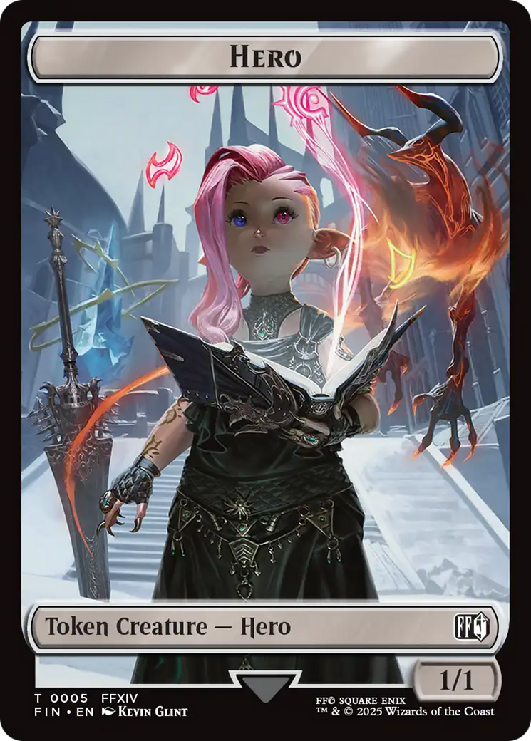 Bird // Hero (0005) Double Sided Token [FINAL FANTASY Commander Tokens] | Jack's On Queen