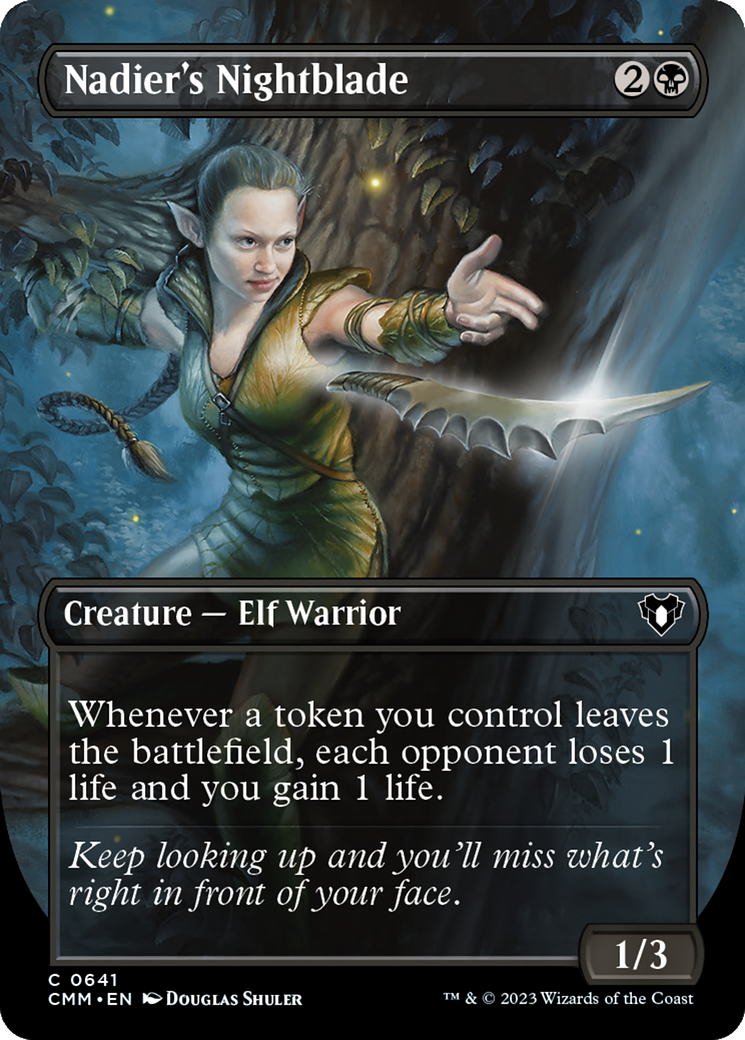 Nadier's Nightblade (Borderless Alternate Art) [Commander Masters] | Jack's On Queen