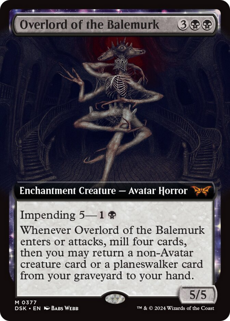 Overlord of the Balemurk (Extended Art) [Duskmourn: House of Horror] | Jack's On Queen