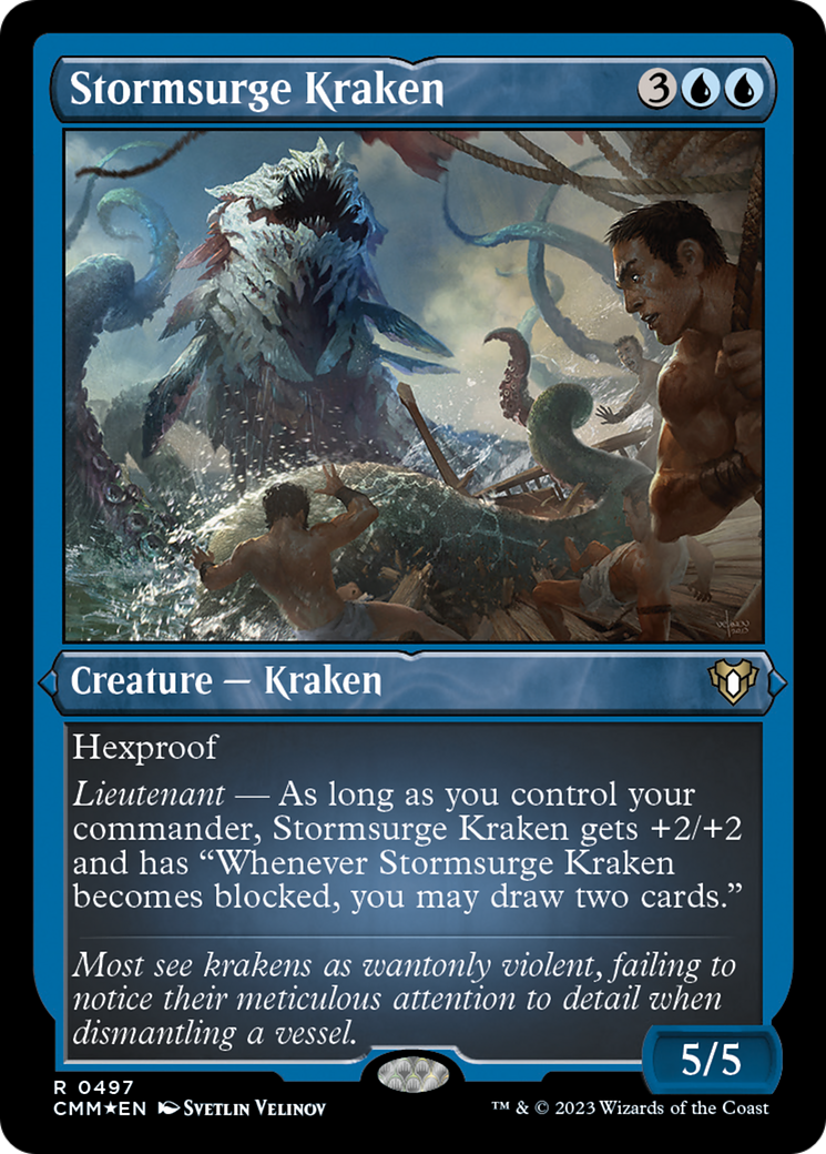 Stormsurge Kraken (Foil Etched) [Commander Masters] | Jack's On Queen