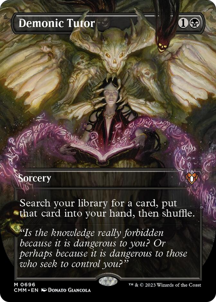 Demonic Tutor (Borderless Alternate Art) [Commander Masters] | Jack's On Queen