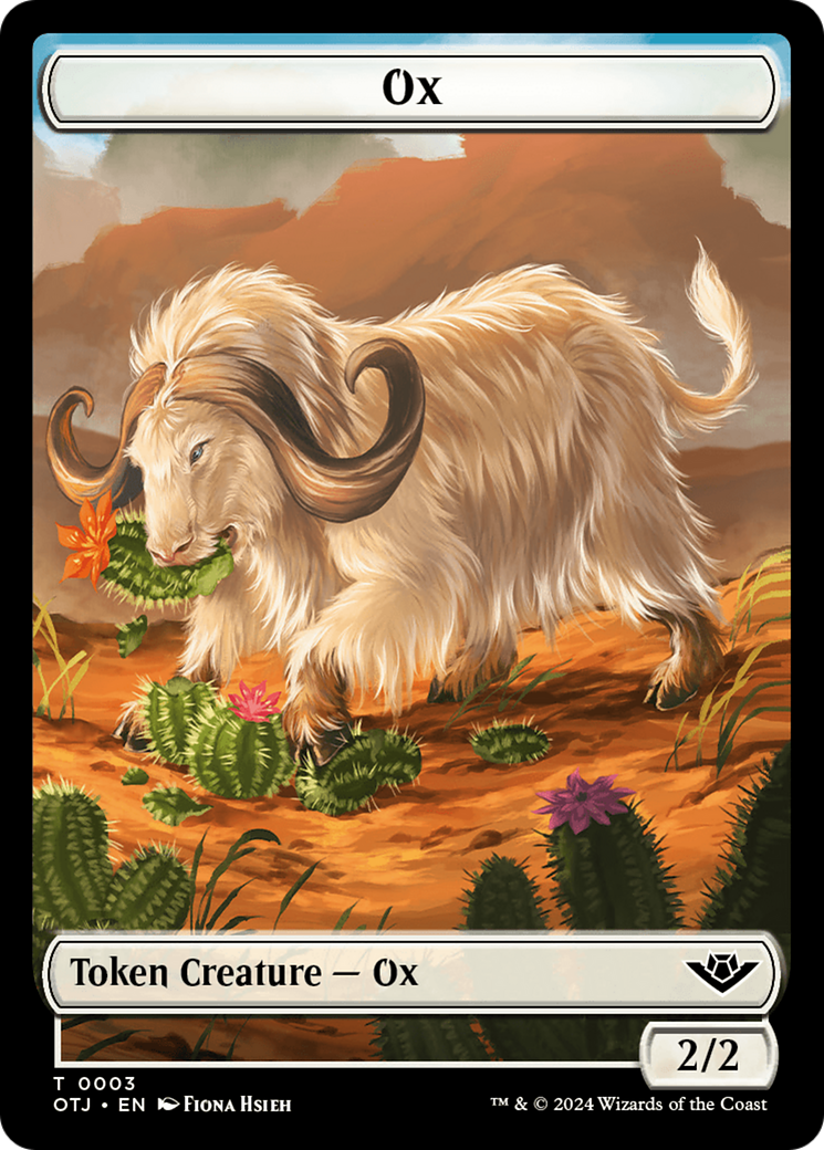 Treasure // Ox Double-Sided Token [Outlaws of Thunder Junction Tokens] | Jack's On Queen