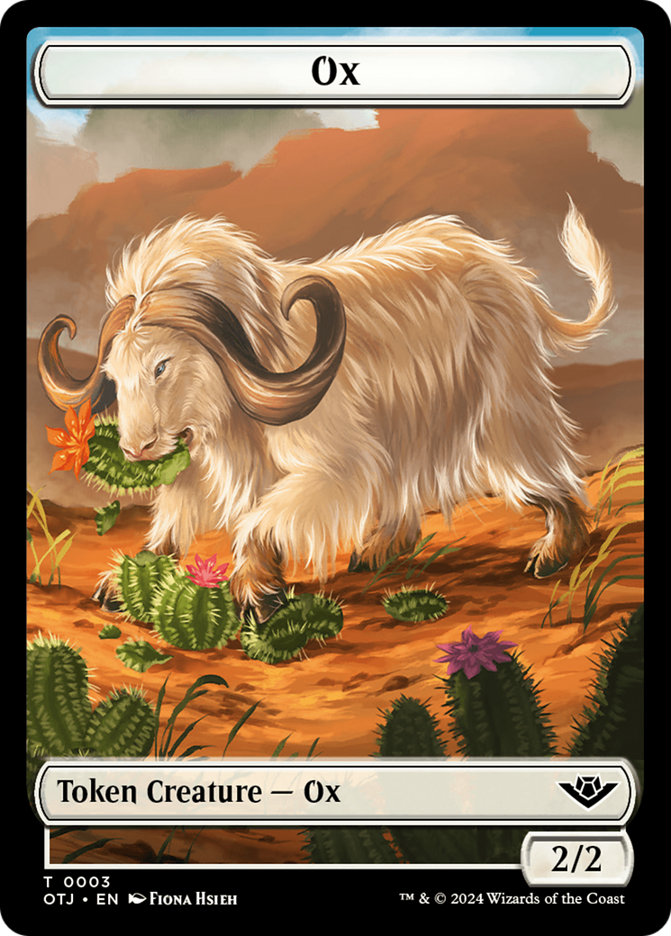 Zombie // Ox Warrior Double-Sided Token [Outlaws of Thunder Junction Commander Tokens] | Jack's On Queen
