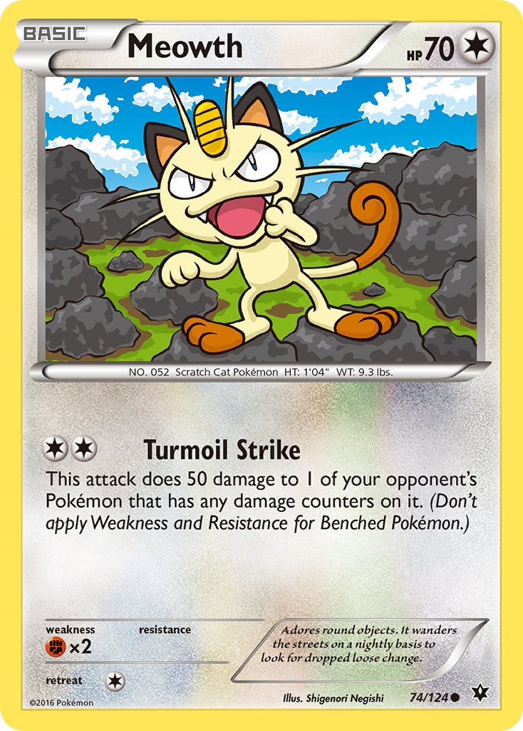 Meowth (74/124) [XY: Fates Collide] | Jack's On Queen