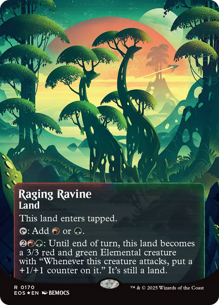 Raging Ravine (0170) (Borderless) (Galaxy Foil) [Edge of Eternities: Stellar Sights] | Jack's On Queen
