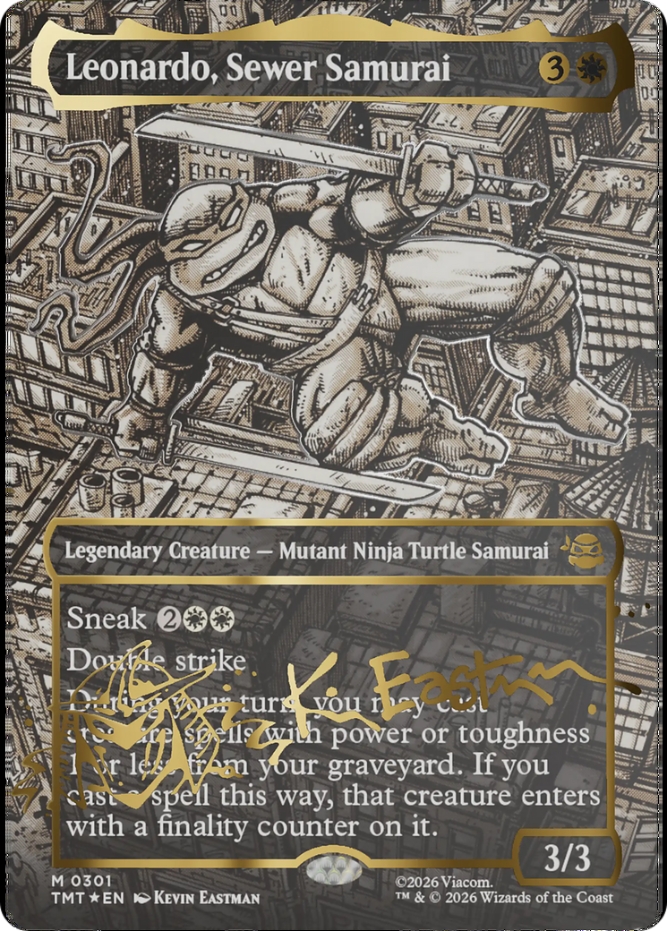 Leonardo, Sewer Samurai (Borderless) (Gold-Stamped Signature) [Teenage Mutant Ninja Turtles] | Jack's On Queen