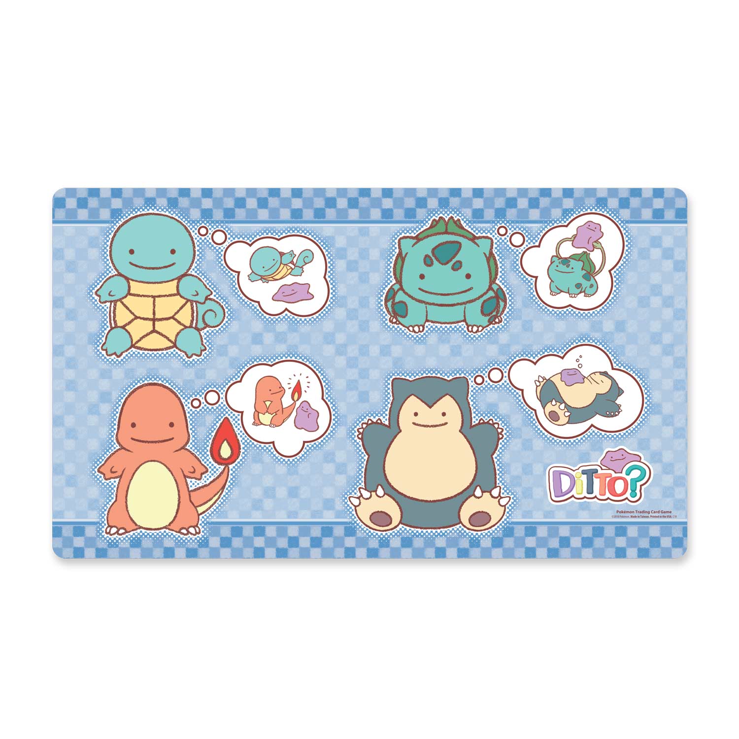 Playmat - Ditto? (Squirtle, Bulbasaur, Charmander, and Snorlax) | Jack's On Queen