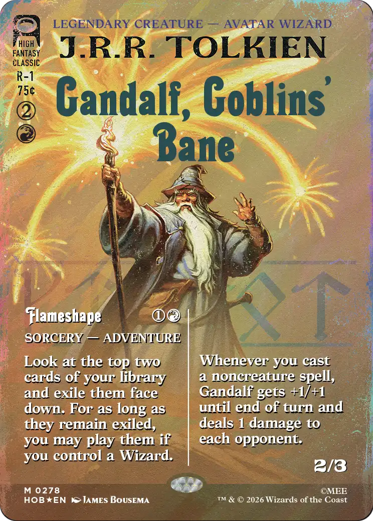 Gandalf, Goblins' Bane (Borderless) (Surge Foil) [The Hobbit] | Jack's On Queen