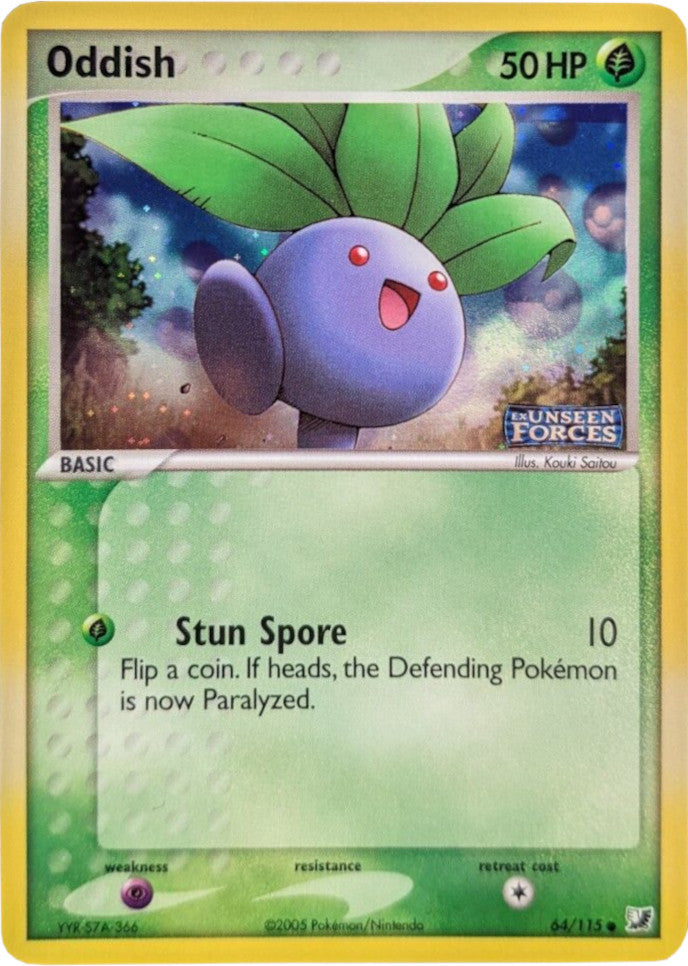 Oddish (64/115) (Stamped) [EX: Unseen Forces] | Jack's On Queen